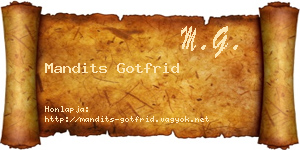 Mandits Gotfrid névjegykártya